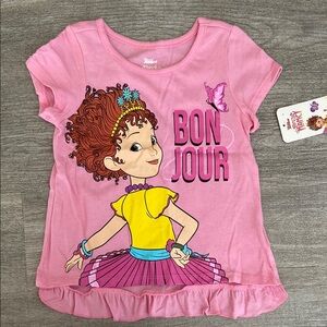 Pink Bonjour Graphic T-Shirt